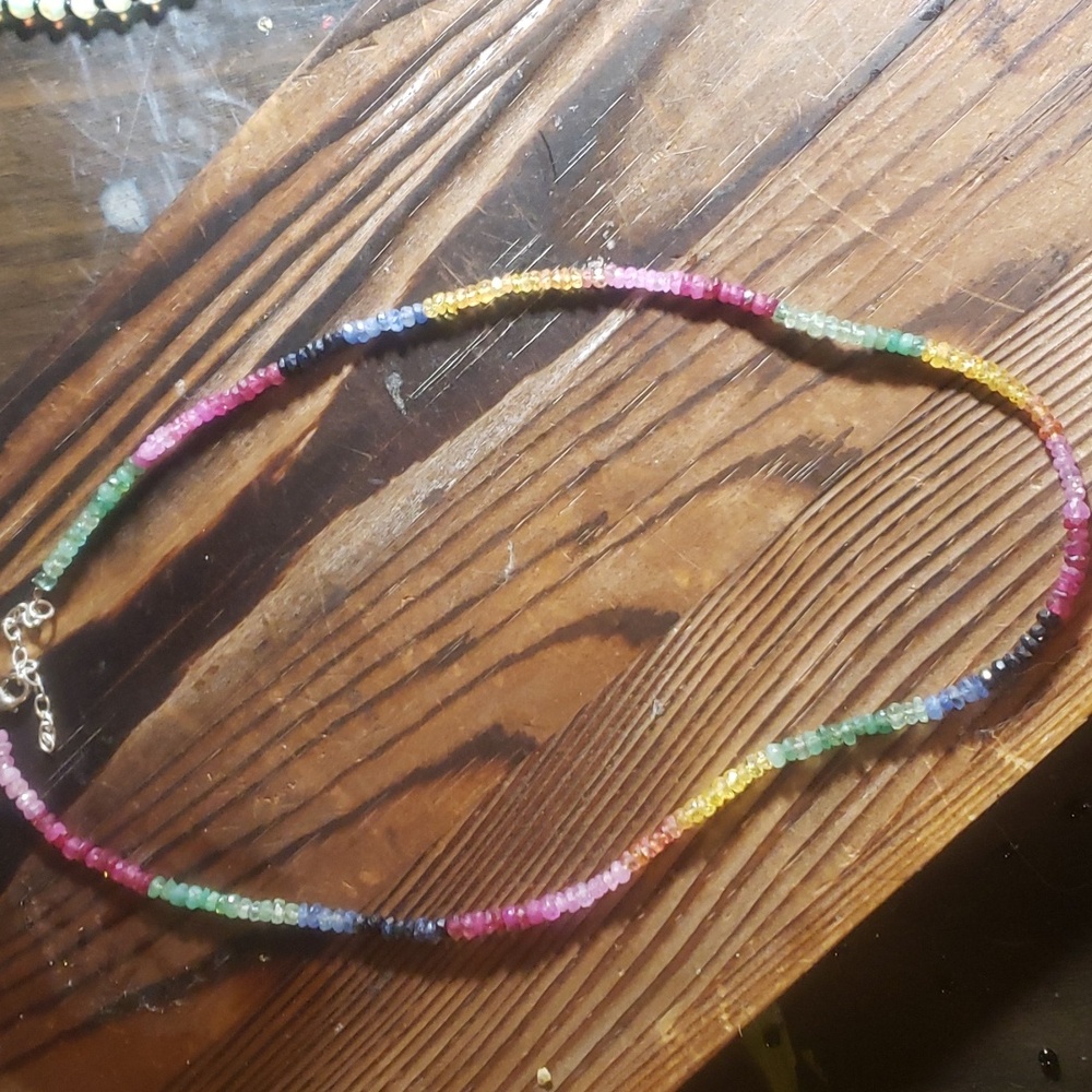 Sapphire natural necklace 925